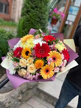Букет цветов из:  Герберы, Ромашки, Хризантемы, Розы и Подсолнухи #REPLACE_PRED# Нязепетровске