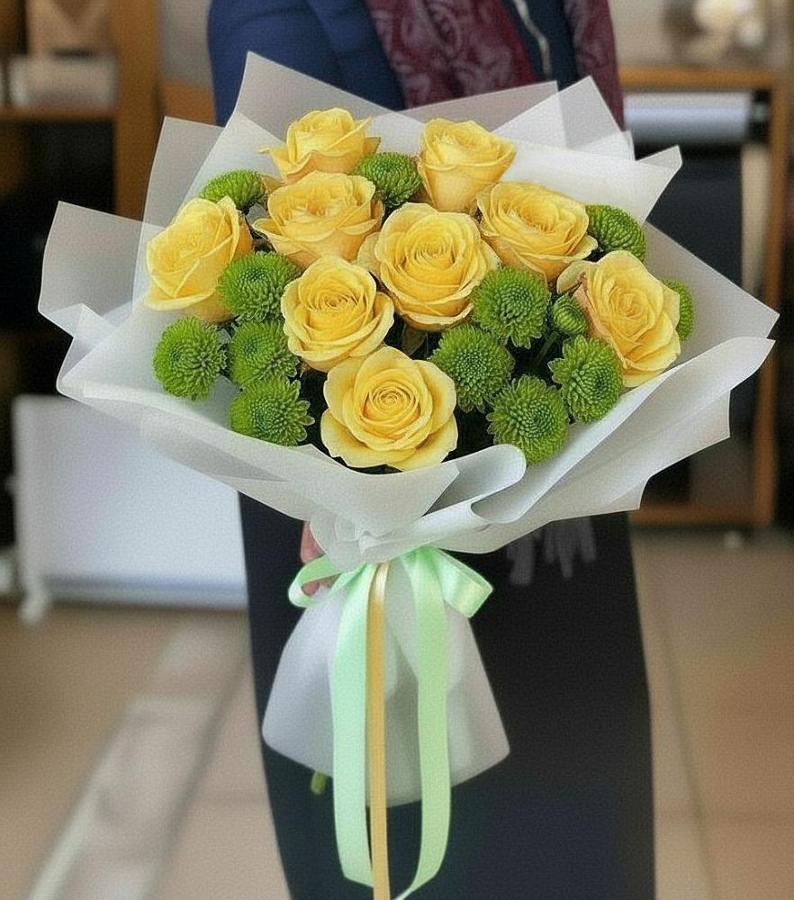 Букет цветов из: Хризантемы и Розы в Нязепетровске