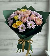 Букет цветов из:  Хризантемы и Розы в Нязепетровске