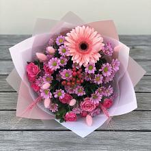 Букет цветов из:  Розы, Герберы и Хризантемы #REPLACE_PRED# Нязепетровске