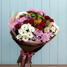 Букет цветов из:  Розы, Хризантемы и Альстромерии в Нязепетровске