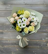 Букет цветов из:  Альстромерии, Розы и Хризантемы в Нязепетровске